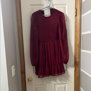 Elegant Burgundy Dress